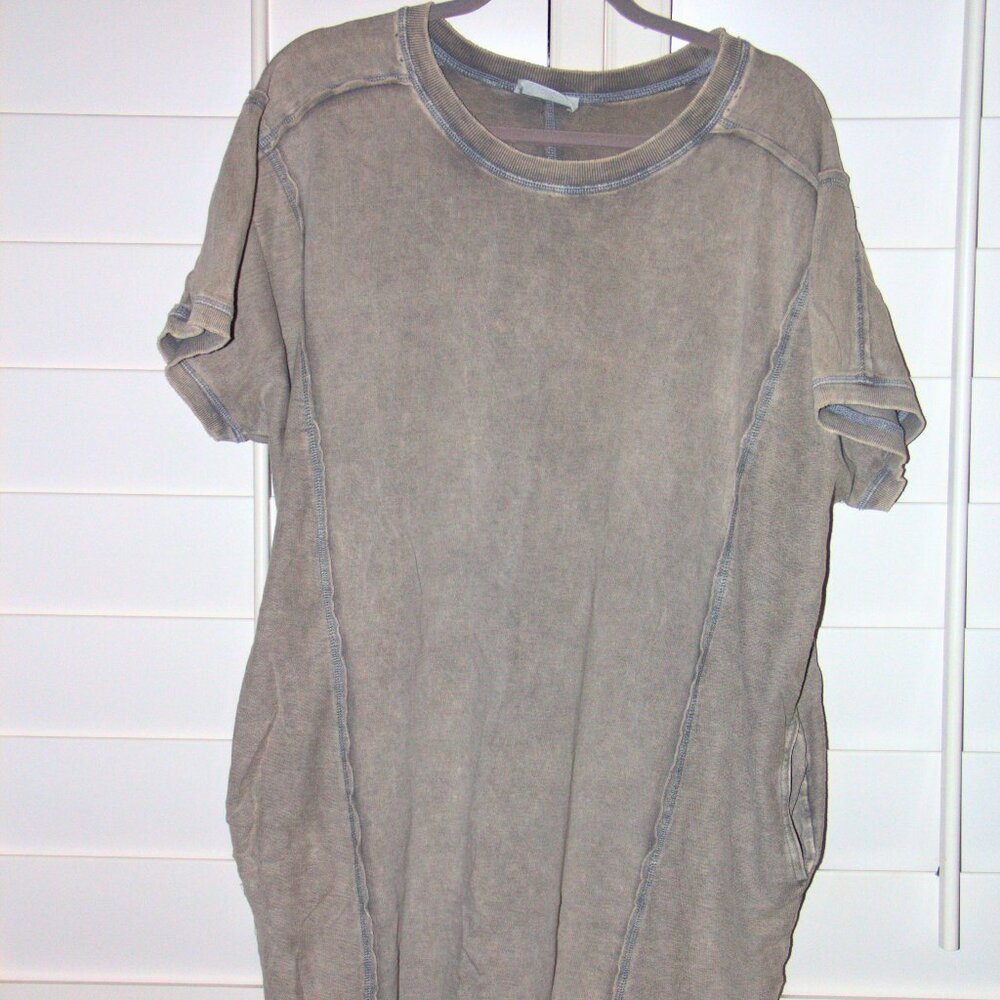 Mineral Wash Gray T-Shirt Dress, L/XL